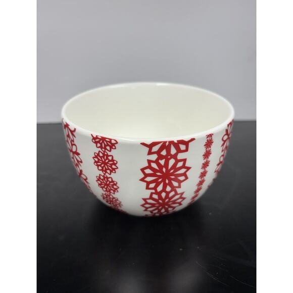 Crate & Barrel Holiday Flower Snowflake Nesting Serving Mixing Bowls EUC - Picture 7 of 13